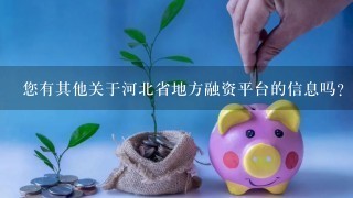 您有其他关于河北省地方融资平台的信息吗